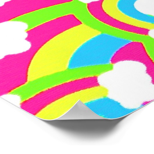 Poster Motif arc-en-ciel rose chaud (Coin)