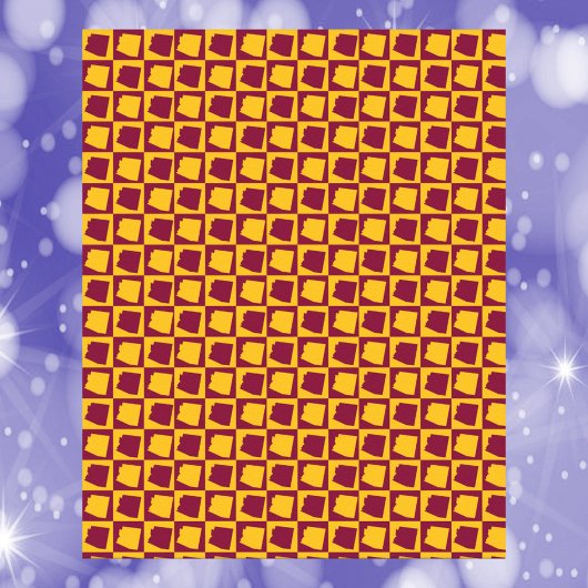 Poster Motif Arizona Pop Art Damier Marron Or