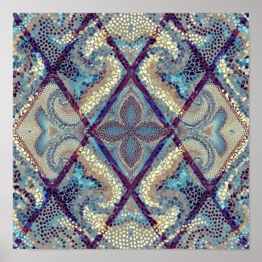 Poster Motif arrière - plan sans couture. Art mosaïque mo (Devant)