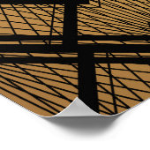 Poster Motif Art déco. Simples grappes noir et or (Coin)