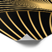 Poster Motif Art déco. Simples grappes noir et or (Coin)
