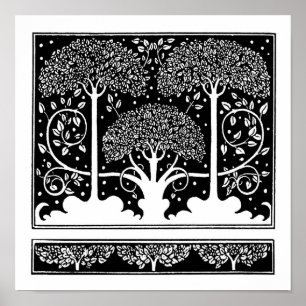 Poster Motif Art Nouveau d'arbres de Beardsley