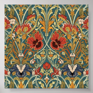Poster Motif Art nouveau floral William Morris Compton