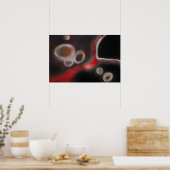 Poster Motif artériel : Noir, Blanc et Rouge Abstrait (Cuisine)