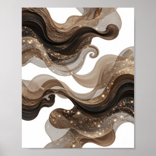 Poster Motif artistique ART ABSTRAIT Or Bold