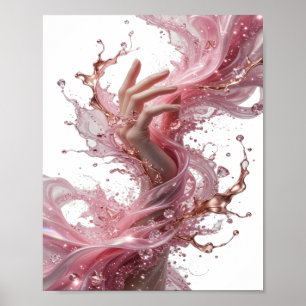 Poster Motif artistique ART ABSTRAIT Or clair