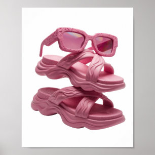 Poster Motif artistique ART ABSTRAIT Rose Statement