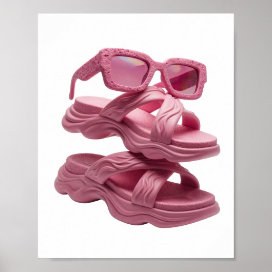 Poster Motif artistique ART ABSTRAIT Rose Statement (Devant)