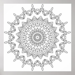 Poster Motif artistique de page de coloriage de mandala e