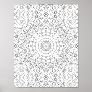 Poster Motif artistique de page de coloriage de travail d