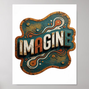 Poster Motif Artistique Orange Classique IMAGINE