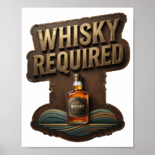 Poster Motif artistique WHISKY OBLIGATOIRE Or brillant
