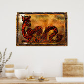 Poster Motif asiatique dragon chinois (Cuisine)