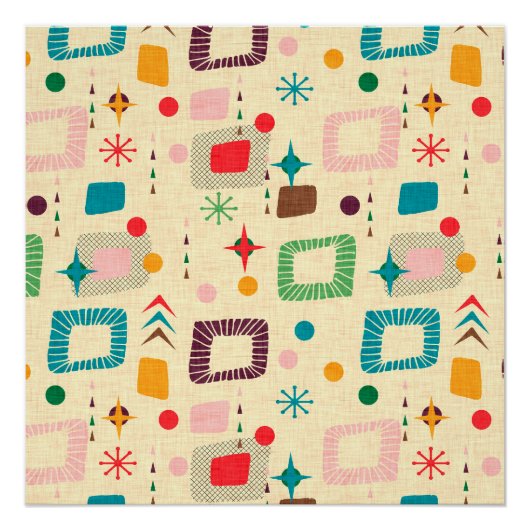 Poster motif atomique des années 1950 (Devant)