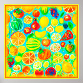 Poster Motif aux fruits colorés. Commandez dès maintenant (Devant)