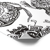 Poster Motif avec Doodle main 2 (Coin)