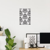 Poster Motif avec Doodle main 2 (Bureau à domicile)