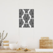 Poster Motif avec hibou Doodle 2 (Cuisine)