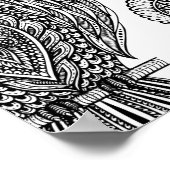 Poster Motif avec hibou Doodle 2 (Coin)