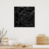 Poster Motif baroque gothique noir (Cuisine)