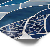 Poster Motif blanc bleu 01 (Coin)