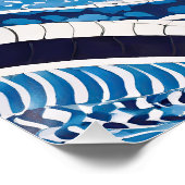Poster Motif blanc bleu 05 (Coin)