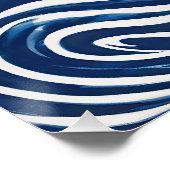 Poster Motif blanc bleu tourbillon 06 (Coin)