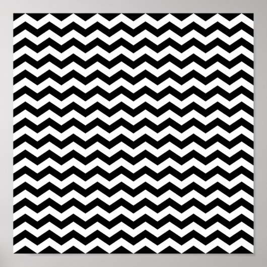 Poster Motif blanc et noir Chevron (Devant)