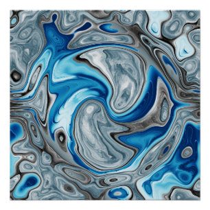 Poster Motif Blé gris bleu