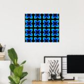 Poster Motif Bleu Bleu Bleu Bleu Deux Lumineux (Bureau à domicile)