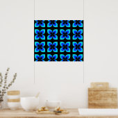Poster Motif Bleu Bleu Bleu Bleu Deux Lumineux (Cuisine)
