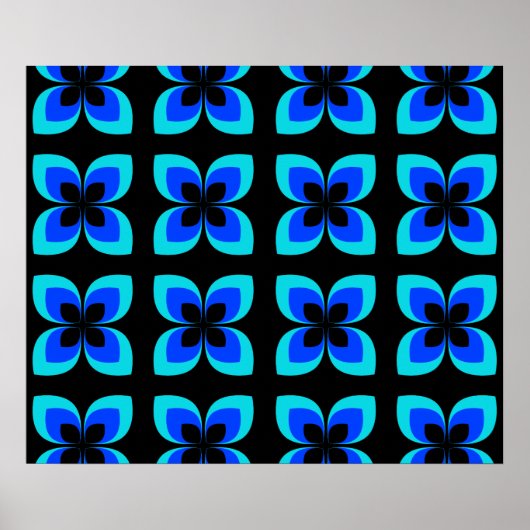Poster Motif Bleu Bleu Bleu Bleu Deux Lumineux (Devant)