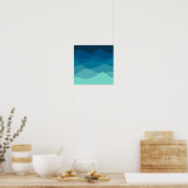 Poster Motif bleu ondulé esthétique (Cuisine)