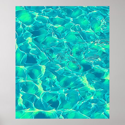 Poster Motif bleu vert à l'oeil (Devant)