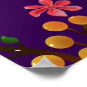 Poster Motif botanique sans couture avec branche de fruit (Coin)