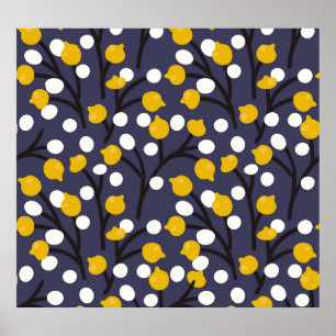 Poster motif botanique vintage floral délicat.