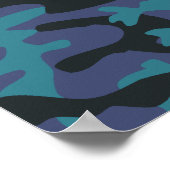 Poster Motif camo bleu (Coin)