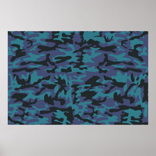 Poster Motif camo bleu (Devant)