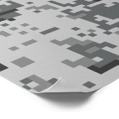 Poster Motif camouflage pixel gris urbain (Coin)