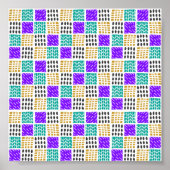 Poster Motif Carré Abstrait géométrique coloré (Devant)