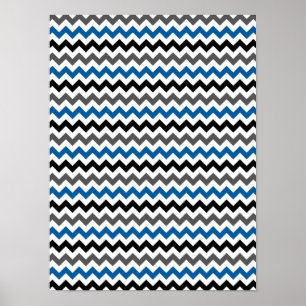 Poster Motif Chevron Arrière - plan bleu gris noir blanc