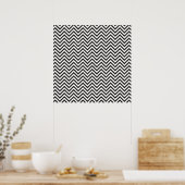 Poster Motif Chevron Noir (Cuisine)