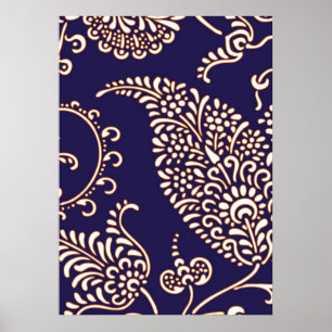Poster Motif chic floral girly vintage de Paisley de