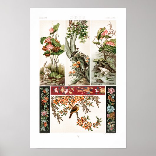 Poster Motif chinois antique par Albert Racinet (Devant)