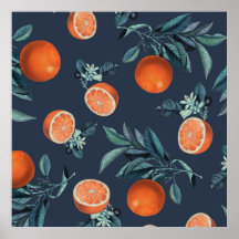 Motif citron et feuille VI