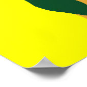 Poster Motif citron simple, arrière - plan orange. (Coin)