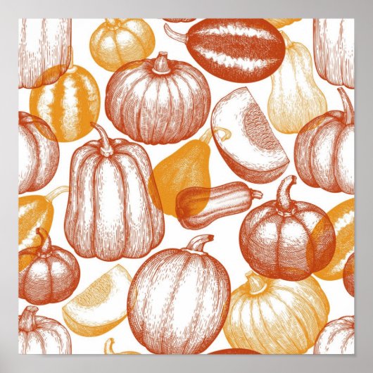 Poster motif citrouille (Devant)