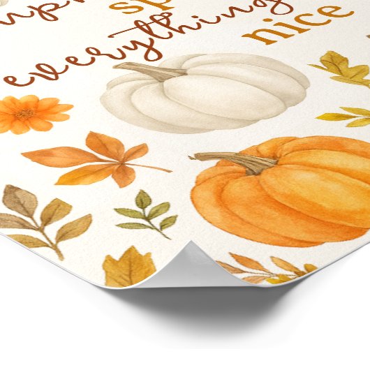 Poster Motif Citrouille mignon | Thanksgiving (Coin)