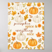 Poster Motif Citrouille mignon | Thanksgiving (Devant)