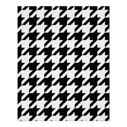 Poster Motif classique en Houndstooth : Noir & Blanc Vint (Devant)